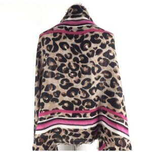 Ladies Leopard Print Scarf  Acrylic 76X28" Elizabeth & James